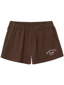 Sporty & Rich short en coton à logo imprimé - CHOCOLATE