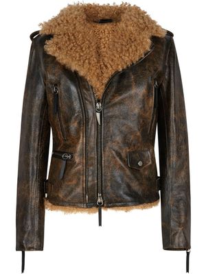 Giuseppe Zanotti veste Amelia Winter à doublure contrastante - Marron