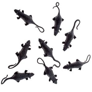 16x stuks kleine plastic horror/halloween dieren ratten - 5 cm - Enge decoratie beesten