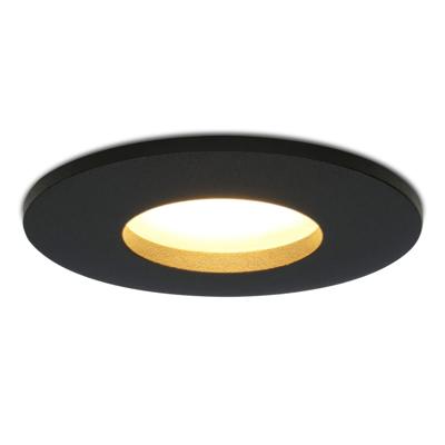 Porto - LED Inbouwspots - 4 Watt 345 lumen - 2700K Warm wit - GU10 - Dimbaar - Rond - IP44 voor badkamer, buiten en binnen - Zwart