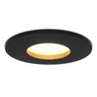 Porto - LED Inbouwspots - 4 Watt 345 lumen - 2700K Warm wit - GU10 - Dimbaar - Rond - IP44 voor badkamer, buiten en binnen - Zwart