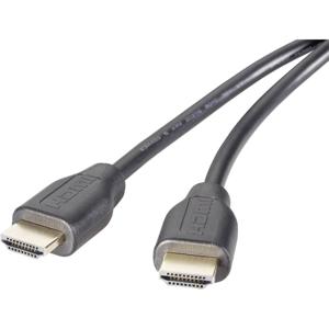 SpeaKa Professional SP-9024564 HDMI-kabel HDMI Aansluitkabel HDMI-A-stekker, HDMI-A-stekker 0.50 m Zwart 4K UHD, Audio Return Channel (ARC), Vergulde