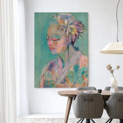 Urban Cotton Wandkleed 'Calm' 110 x 145cm in Frame - black