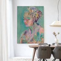 Urban Cotton Wandkleed 'Calm' 110 x 145cm in Frame - black