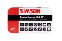 Simson Reparatiedoos Select 12,5 cm aluminium rood/wit 23-delig