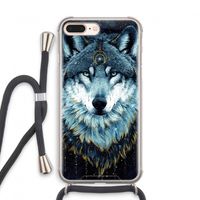 Darkness Wolf: iPhone 8 Plus Transparant Hoesje met koord