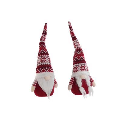Kerstversiering DKD Home Decor Wit Rood Kabouter 16 x 11 x 42 cm (2 Stuks)