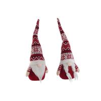 Kerstversiering DKD Home Decor Wit Rood Kabouter 16 x 11 x 42 cm (2 Stuks)