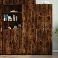 Hoge kast 50x42,5x185 cm bewerkt hout gerookt eikenkleurig