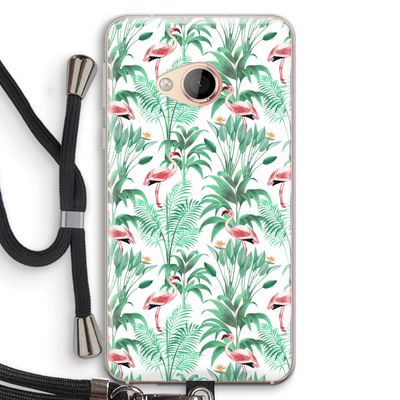 Flamingo bladeren: HTC U Play Transparant Hoesje met koord