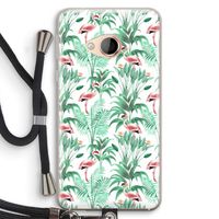 Flamingo bladeren: HTC U Play Transparant Hoesje met koord