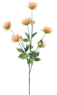 Paeony spray Sapporo peach 126 cm kunstbloem Erutan Avon - Erutan avon
