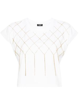 LIU JO t-shirt à détails de perles - Blanc