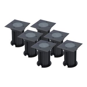 6x Ramsay dimbare LED grondspot - Vierkant - Zwart - ex. GU10 - IP67 straal waterdicht - 3 jaar garantie Grondspot buiten 230V