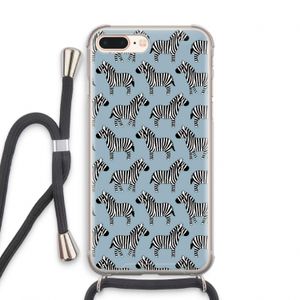 Zebra: iPhone 7 PLUS Transparant Hoesje met koord