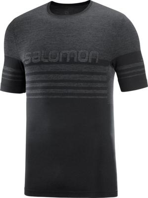 Salomon Essential Seamless SS T M Heren T-shirt Black/Heather S