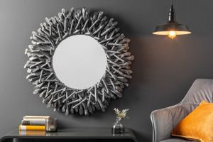 Handgemaakte teakhouten spiegel RIVERSIDE 80cm grijs drijfhout - 38796