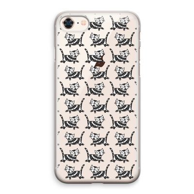 Zwarte poes: iPhone 8 Transparant Hoesje