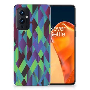 OnePlus 9 TPU Hoesje Abstract Green Blue
