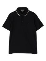 Emporio Armani Kids polo en coton à logo brodé - Noir