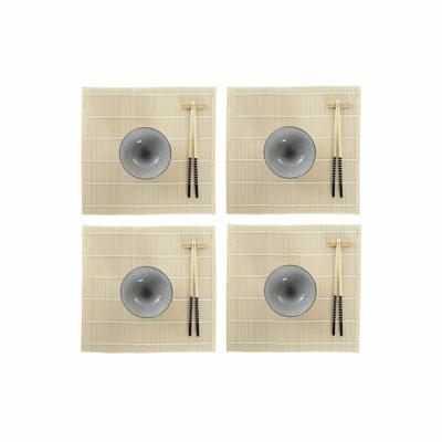 Sushi set DKD Home Decor 14,5 x 14,5 x 31 cm Zwart Keramiek Orientaals (16 Onderdelen)