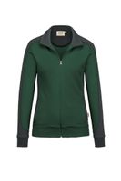 Hakro 277 Women's sweat jacket Contrast MIKRALINAR® - Fir Green/Anthracite - M