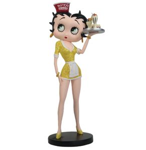 Betty Boop Diner Serveerster In Gele Jurk Beeldje