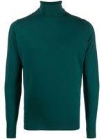 John Smedley pull en laine mérinos à col roulé - Vert