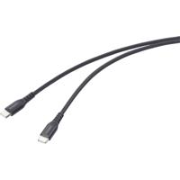 Renkforce RF-6872330 USB-kabel USB 2.0 USB-C stekker, USB-C stekker 1.00 m Zwart Zeer flexibel, Extreem robuust gevlochten bescherming