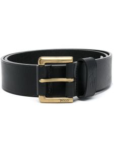 Polo Ralph Lauren ceinture en cuir à logo embossé - Noir