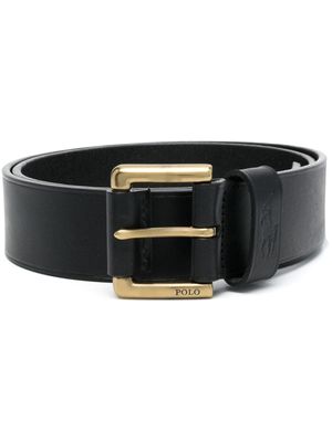Polo Ralph Lauren ceinture en cuir à logo embossé - Noir