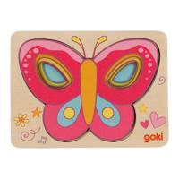 Goki houten lagenpuzzel vlinder, 5st.