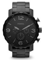 Fossil JR1401 Horloge Nate Chrono staal zwart 50 mm - thumbnail