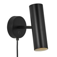 Wandlamp zwart 'MIB 6' wandlamp zwart verstelbaar GU10 IP20 DFTP