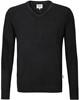 Hakro 144 V-neck pullover merino wool - Black - S