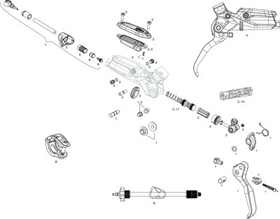 SRAM schijfrem "g2 rsc" disc brake g2 rsc fr.950mm