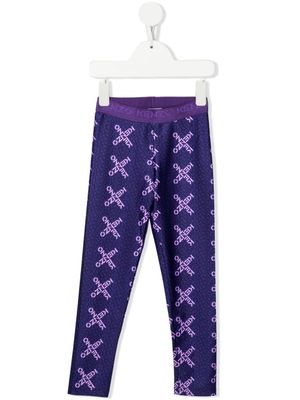 Kenzo Kids legging à logo imprimé - Violet