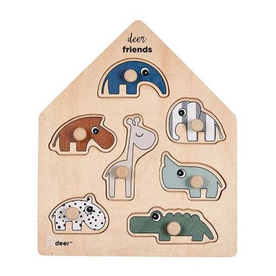 Done By Deer houten noppenpuzzel hertenvriendjes, 7st.