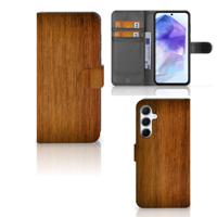 Samsung Galaxy A55 | Book Style Case | Donker Hout
