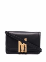 Moschino pochette en cuir à plaque logo - Noir