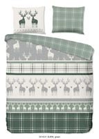 Good Morning Dekbedovertrek "rendieren" - Groen - (240x200/220 cm) - Katoen Flanel