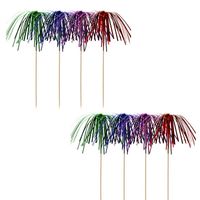 Deco cocktailprikkers set van 50x stuks folie parasols - thumbnail