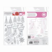 Tonic Studios • a candy cane christmas stamp set 3 stockings 18pcs