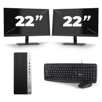 HP EliteDesk 800 G3 Micro Tower - Intel Core i7-6e Generatie - 16GB RAM - 512GB SSD - Windows 11 + 2x 22 inch Monitor