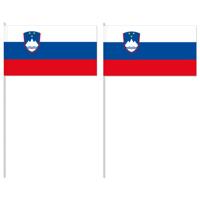 Zwaaivlaggetje vlag Slovenie - 10x - 12 x 24 cm - handvlaggetje - landenvlag