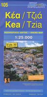 Wegenkaart - landkaart 105 Tzia - Kea | Road Editions - thumbnail
