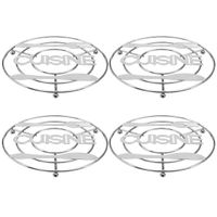 4x Stuks ronde pannen onderzetter zilver Cuisine 20 cm van verchroomd metaal