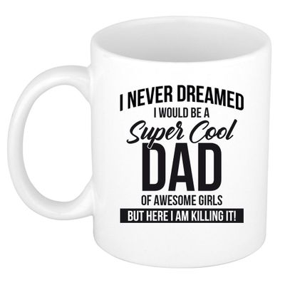 Cool dad of awesome girls mok / beker wit 300 ml - Cadeau mokken - Papa/ Vaderdag Cool dad of awesome girls mok / beker wit 300 ml - Cadeau mokken - Papa/ Vaderdag