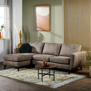Haluta - Hoekbank Job - 258 x 155 x 83 cm - Taupe - Links