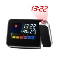 Multifunctionele digitale kleuren LCD Display leidde Projectie wekker met weerstation / temperatuur / luchtvochtigheid / Calendar(Black)
